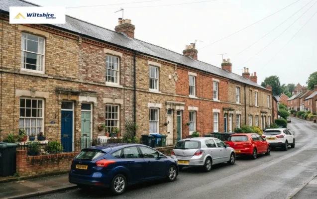 Victorian terraced houses typical of older Trowbridge and Wiltshire properties